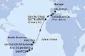 Santos,Rio de Janeiro,Salvador,Maceio,Santa Cruz de Tenerife,Casablanca,Valencia