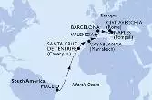 Maceio,Santa Cruz de Tenerife,Casablanca,Valencia,Barcelona,Naples,Civitavecchia