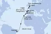 Southampton,Gijon,Vigo,Lisbon,Funchal,Maceio