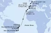Rio de Janeiro,Ilheus,Salvador,Maceio,Funchal,Lisbon,Vigo,Gijon,Southampton