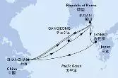 Shanghai,Busan,Sasebo,Shanghai,Gangjeong,Busan,Shanghai