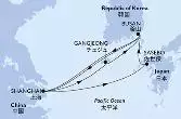 Shanghai,Sasebo,Busan,Shanghai,Gangjeong,Busan,Shanghai