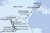 Martinique,Guadeloupe,Saint Lucia,Barbados,Grenada,Saint Vincent and the Grenadines,Netherlands Antilles,Saint Kitts and Nevis,Antigua and Barbuda,Spain,France