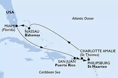 United States, Puerto Rico, Virgin Islands (U.S.), St. Maarten, Bahamas