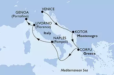 Italy, Montenegro, Greece