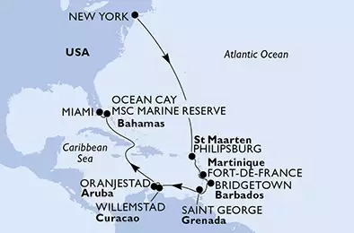 United States, St. Maarten, Martinique, Barbados, Grenada, Aruba, Bahamas