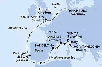 Germany, United Kingdom, Portugal, Spain, France, Italy