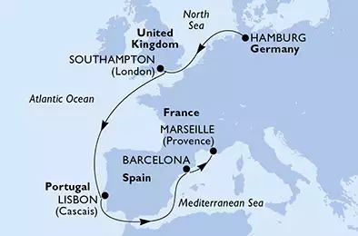 Germany, United Kingdom, Portugal, Spain, France