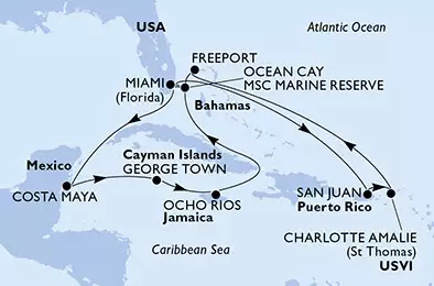 United States, Mexico, Cayman Islands, Jamaica, Bahamas, Puerto Rico, Virgin Islands (U.S.)