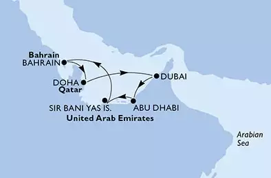 Dubai,Abu Dhabi,Sir Bani Yas Is,Bahrain,Doha,Dubai,Dubai