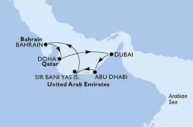 Dubai,Abu Dhabi,Sir Bani Yas Is,Bahrain,Doha,Dubai,Dubai