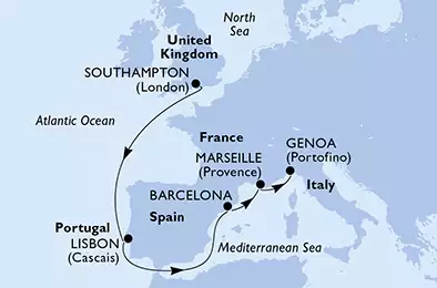 United Kingdom, Portugal, Spain, France, Italy