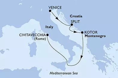 Italy, Croatia, Montenegro
