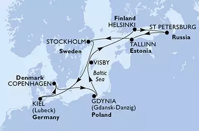 Germany, Denmark, Poland, Sweden, Finland, Russian Federation, Estonia