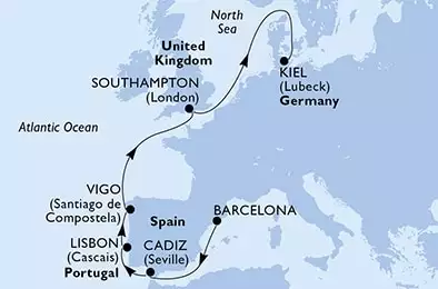 Spain, Portugal, United Kingdom, Germany