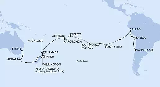 Chile,Peru,Pitcairn,French Polynesia,Cook Islands,New Zealand,Australia