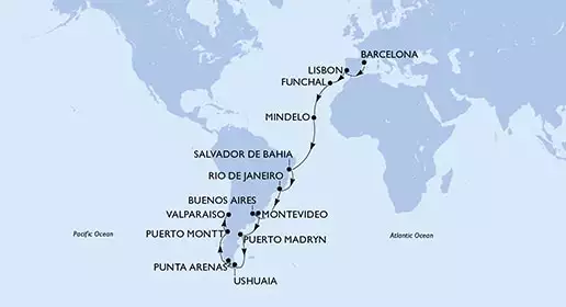 Spain,Portugal,Cape Verde,Brazil,Argentina,Uruguay,Chile