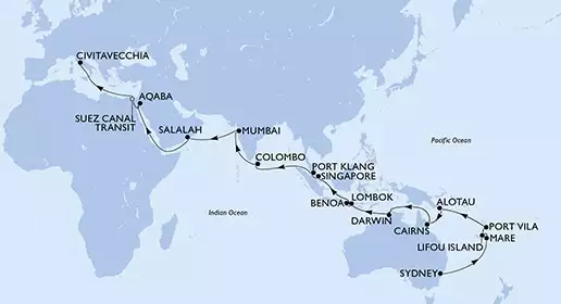 Australia,New Caledonia,Vanuatu,Papua New Guinea,Indonesia,Singapore,Malaysia,Sri Lanka,India,Oman,Jordan,Egypt,Italy
