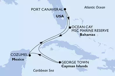 United States, Bahamas, Cayman Islands, Mexico