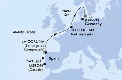 Portugal, Spain, Netherlands, Germany