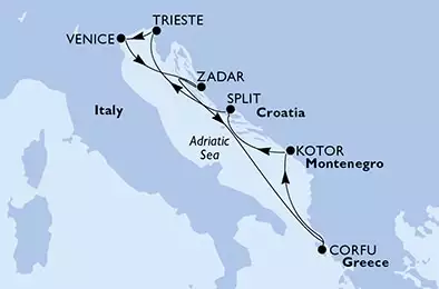 Italy, Croatia, Greece, Montenegro