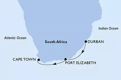 Durban,Port Elizabeth,Cape Town