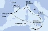 Messina,Valletta,Barcelona,Marseille,Genoa,Naples,Messina