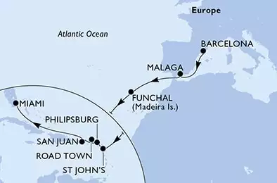 Spain,Portugal,Antigua and Barbuda,Netherlands Antilles,Virgin Islands (British),Puerto Rico,United States