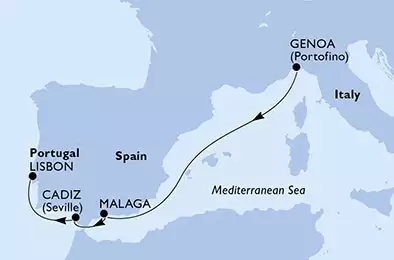 Genoa,Malaga,Cadiz,Lisbon