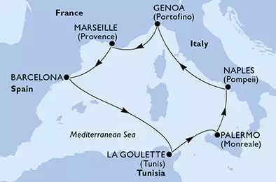 Italy,France,Spain,Tunisia