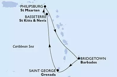 Bridgetown,Saint George,Basseterre,Philipsburg,Bridgetown