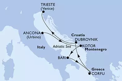 Italy,Montenegro,Greece,Croatia
