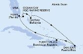 Miami,Ocean Cay,Nassau,San Juan,Puerto Plata,Miami