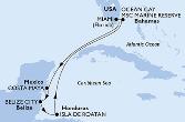 Miami,Costa Maya,Belize City,Isla de Roatan,Ocean Cay,Miami