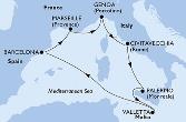 Marseille,Genoa,Civitavecchia,Palermo,Valletta,Barcelona,Marseille