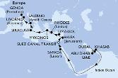 Dubai,Abu Dhabi,Khasab,Safaga,Suez Canal South,Suez Canal North,Haifa,Limassol,Rhodes,Mykonos,Siracusa,Salerno,Livorno,Genoa