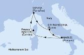 Civitavecchia,Naples,Ajaccio,Genoa,Civitavecchia