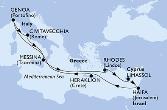 Genoa,Civitavecchia,Messina,Rhodes,Limassol,Haifa,Heraklion,Genoa