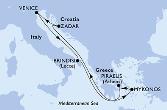 Brindisi,Mykonos,Piraeus,Zadar,Venice,Brindisi