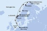 Hamburg,Maloy,Molde Fjord,Trondheim,Honningsvag,Tromso,Alesund,Hamburg