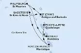 Pointe-a-Pitre,Roseau,Philipsburg,St John s,Basseterre,Fort de France,Pointe-a-Pitre