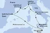 Palermo,Valletta,Barcelona,Marseille,Genoa,Civitavecchia,Palermo