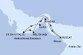 Dubai,Khasab,Muscat,Abu Dhabi,Sir Bani Yas,Dubai