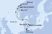 Kiel,Copenhagen,Alesund,Nordfjordeid,Flaam,Kiel