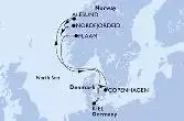 Copenhagen,Alesund,Nordfjordeid,Flaam,Kiel,Copenhagen