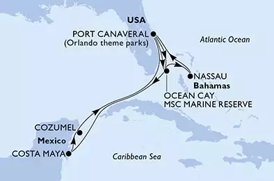 Port Canaveral,Ocean Cay,Ocean Cay,Costa Maya,Cozumel,Port Canaveral,Ocean Cay,Ocean Cay,Nassau,Port Canaveral