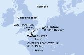 Zeebrugge,Cherbourg,Le Havre,Southampton