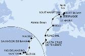 Santos,Rio de Janeiro,Buzios,Salvador,Maceio,Santa Cruz de Tenerife,Funchal,Vigo,Southampton,Le Havre,Zeebrugge,Rotterdam