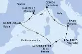 Genoa,Marseille,Barcelona,La Goulette,Palermo,Naples,Genoa