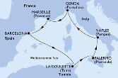 Barcelona,La Goulette,Palermo,Naples,Genoa,Marseille,Barcelona